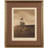 1084  After Edward S. Curtis (1868-1952 Los Angeles, CA) "The Scout - Atsina", unsigned, printed