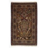 1055  A Persian Kashan tree of life area rug Circa 1920s, wool on cotton foundation, the blue ground