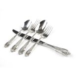 1040  Wallace sterling "Rose Point" flatware service Second half 20th century, designed 1934 by