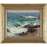 1224  Nell Walker Warner (1891-1970 Carmel, CA) "Heavy Sea At Laguna", signed lower right: Nell