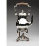 1046  Sterling silver hot water tipping kettle, Cartier 20th century, marked to underside "Cartier /