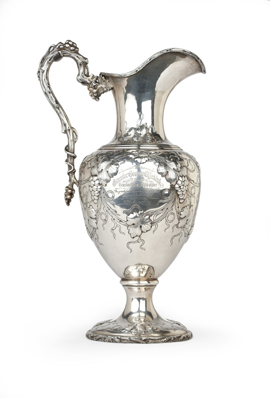 1025 A commemorative sterling silver ewer, Galt & Bro. Circa 1910, Washington D.C., marked to