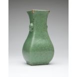 1055 A Chinese apple-green crackle-glaze fanghu vase K'ang Hsi Period, Qing dynasty (1661-1722),