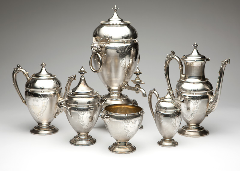 1154 A Gorham coin silver coffee/tea service Circa 1855, each with maker's marks and further - Image 11 of 11