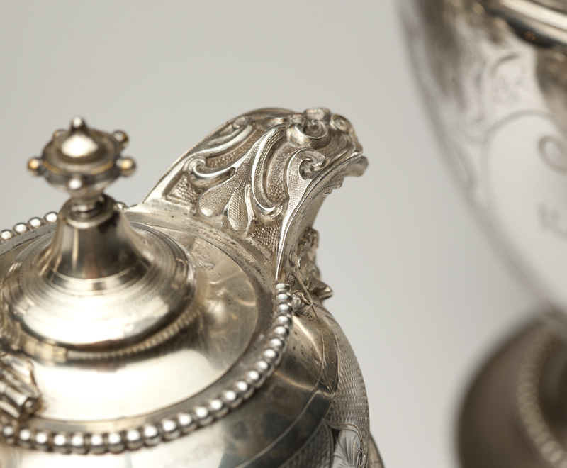 1154 A Gorham coin silver coffee/tea service Circa 1855, each with maker's marks and further - Image 6 of 11