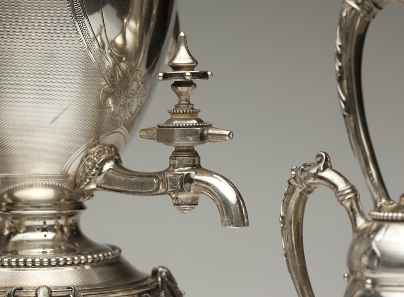1154 A Gorham coin silver coffee/tea service Circa 1855, each with maker's marks and further - Image 7 of 11