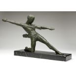 1078 Michel Decoux (1837-1924 Belgian) ''The Warrior'', circa 1920s, signed in the bronze ''