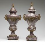 1220 A pair of French gilt bronze-mounted cassoulets Late 19th century, each of carved fleur de