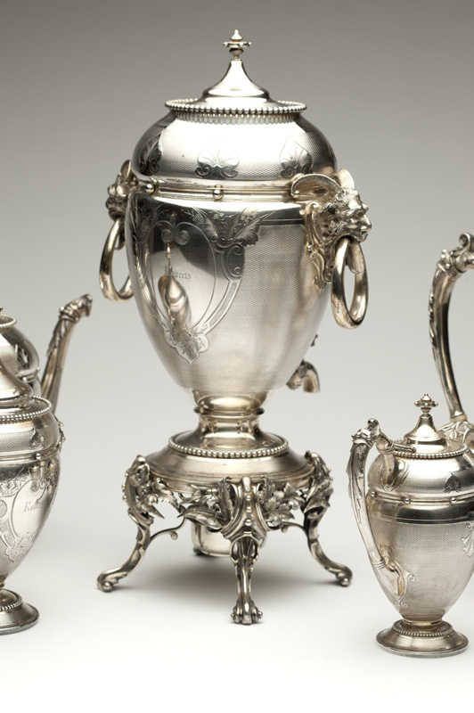 1154 A Gorham coin silver coffee/tea service Circa 1855, each with maker's marks and further - Image 3 of 11