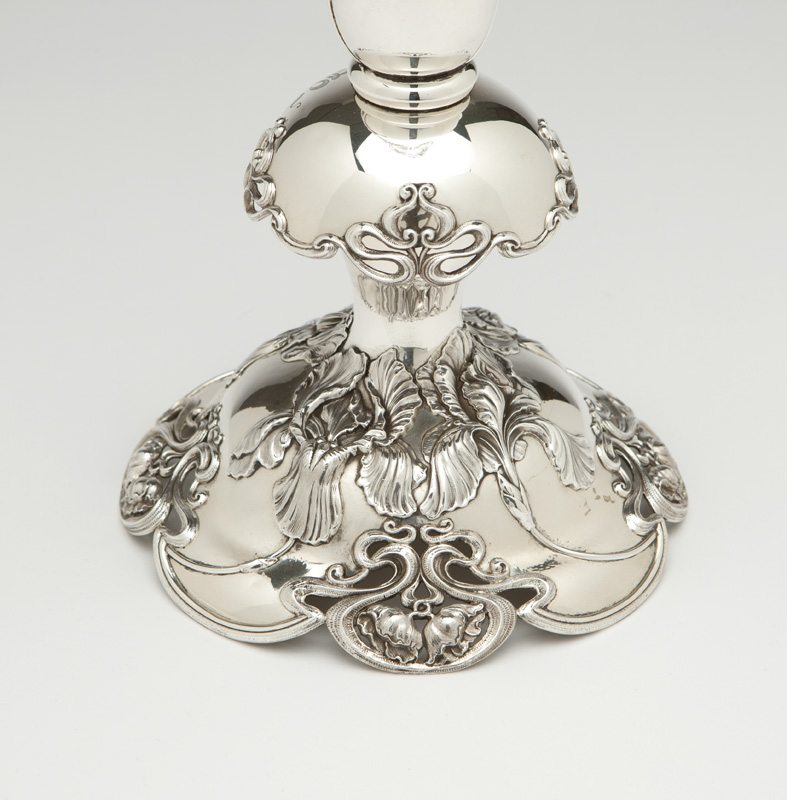 1071 An Art Nouveau sterling silver trumpet vase Late 19th/early 20th century, marked to base '' - Image 2 of 4