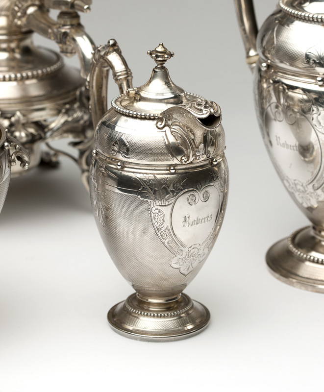 1154 A Gorham coin silver coffee/tea service Circa 1855, each with maker's marks and further - Image 10 of 11