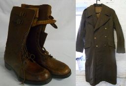 Home Guard trench coat and boots (size 7