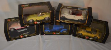 5 die cast model cars inc Burago & Maist