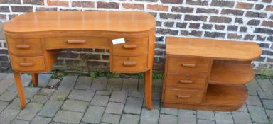 Kidney shaped dressing table & bedside c