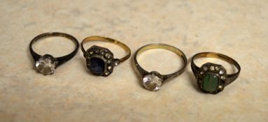 4 9ct gold rings