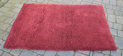 Red ground thick pile handwoven 100% New