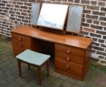 Stag dressing table with mirror & stool