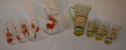 2 sets of 6 drinking glasses & matching