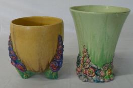 2 Clarice Cliff 'My Garden' vases H 17 &