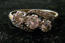 18ct gold diamond ring 0.65 ct, size P