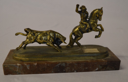 French brass bullfighter figure marked '