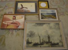 Various pictures inc nautical print, pla