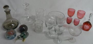 Assorted glassware inc paperweights & de