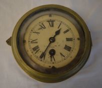 Brass ships clock marked 'H Hughes & Son