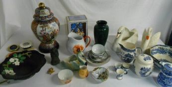 Assorted ceramics inc oriental vase with