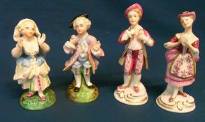 2 pairs of 20th cent figurines