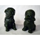 2 Jade style dog figures