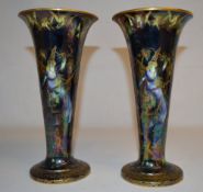 Pr of Wedgwood Fairyland lustre vases pa