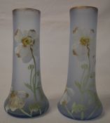 2 French hand painted vases