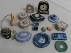 Various Wedgwood jasperware inc clocks,