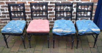 4 Vict ebonised salon chairs