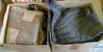 2 lg boxes of various rugs/mats