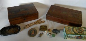 Assorted items inc Vic wooden box & mini