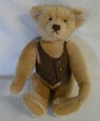 Steiff teddy bear with waistcoat and gro