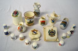 Various crested ware & ceramic thimbles