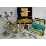 Assorted S.P inc Candelabra, cased set o