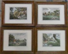 4 framed prints - partridge, pheasant, d