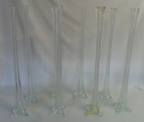 8 Lg glass specimen vases H 70 cm