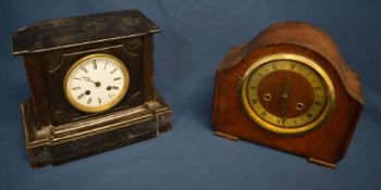 1930s clock & Vict slate clock (damaged)