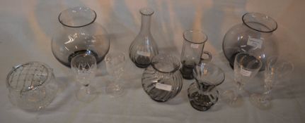 Various glassware inc Wedgwood vases etc