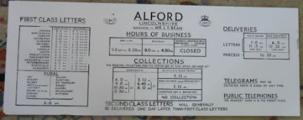 Alford Post Office sign c1950 L 94 cm