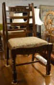 8 oak dining chairs inc 2 carvers