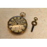 18ct gold pocket watch, (case tested as