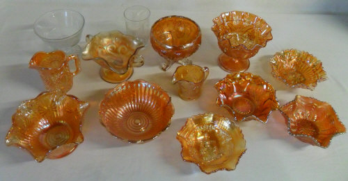 Assorted carnival glass