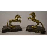 2 Art Deco plated bronze horse figures
