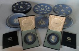 Various Wedgwood jasperware plates and m